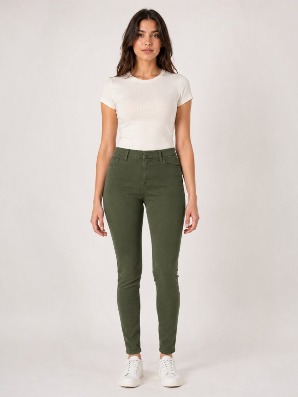 Faded Glory Olive Green Stretch Skinny Pants Size S 4-6